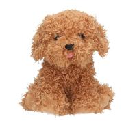 Depesche 13514 TOPModel - Peluche de Perro en Color marrón, Aprox. 16 cm de Altura con Pelo Rizado y Lengua Rosa
