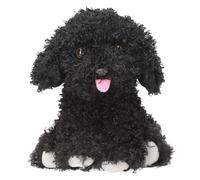 Depesche 13515 - Knuffel hond in zwart, ca. 16 cm hoog pluche knuffel met gekrul