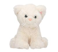 Depesche 13516 TOPModel - Gato de Peluche en Blanco, Peluche de Aprox. 16 cm de Altura con Ojos Azules y Nariz Rosa