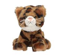 Depesche 13517 TOPModel - Gato de Peluche con Estampado Leo, Peluche de Aprox. 16 cm de Altura con Ojos Marrones y Nariz Rosa
