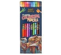 Depesche 13530 Dino World-Juego 10 Colores en Estuche, Incluye Goma de borrar en Cada lápiz, para Colorear en la Escuela y Durante el Tiempo Libre, Multicolor, Universal