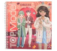 Depesche 13573 TOPModel Cosy-Libro 24 páginas preimpresas para diseñar Conjuntos, Incl. 11 Hojas de Pegatinas, Paper, Multicolour, One Size