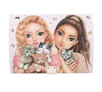 Depesche 13578 TOPModel Cat Love - Joyero en púrpura, con Motivo de Modelo y Dibujo de Gato, joyero con código, Sonido y Espejo