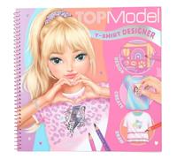 Depesche 13585 TOPModel T-Shirt Designer-Juego de Libro 60 páginas preimpresas para diseñar Camisetas, Incl. 2 Hojas de Adhesivos, Plantillas para Colorear, Multicolor, One Size