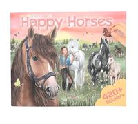 Depesche 13586 Create Your Happy Horses-Libro 24 páginas de Fondo para diseñar Tus Propios Mundos de Caballos, Incluye 6 Hojas de Pegatinas, Multicolored, One Size