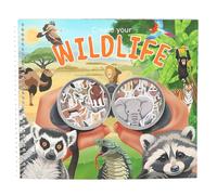 Depesche 13601 CREA tu Vida Salvaje-Libro para Colorear con 16 preimpresas para Crear Diferentes paisajes, Set Incl. 4 páginas de Pegatinas de Animales, Multicolor, One Size