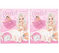 Depesche 13610 TOPModel Stickerworld Ballet - Libro de Pegatinas con 20 páginas de Fondo para Pegar, Incl. 3 páginas Dobles de Pegatinas de Ropa y Accesorios (Paquete de 2)