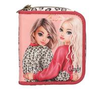 Depesche 13646 TOPModel Leoheart Rosa y Rojo, con Motivo de Modelo y Estampado Leo, Billetero con Cierre de botón a presión, Multicolor, One Size