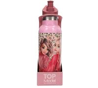 Depesche 13663 TOPModel Leoheart - Botella para Beber en Rosa, con Motivo de Modelo y Estampado Leo, Botella Deportiva de Acero Inoxidable, Capacidad Aprox. 500 ml