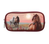 Depesche 13683 Miss Melody Dreamland - Estuche en Colores Baya, con Motivo de Caballo, portalápices con Bolsillo de Rejilla