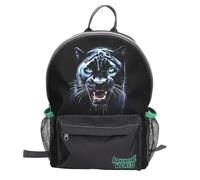 Depesche 13694 Adventure World Panther - Mochila en Negro y Verde, con Motivo de Pantera, Bolsa con Correas Ajustables