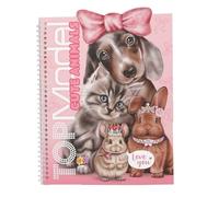 Depesche 13736 TOPModel: libro de pegatinas Cute Animals Dress Me Up con 24 páginas con motivos de mascotas para decorar, incluye 7 páginas de pegatinas de accesorios.