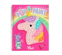 Depesche 13755 Ylvi Pop & Paint: Libro para Pintar con un Juguete Plopper de Unicornio de Colores y 36 Dibujos para Colorear y Decorar