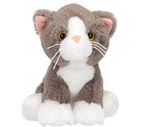 Depesche 13767 TOPModel Fur Ever Friends - Peluche Gato Ruby, con Pelaje Suave en Gris y Blanco, Peluche de Aprox. 16 cm