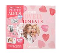 Depesche 13776 TOPModel Create your Photo Album: álbum de fotos DIY en rosa, con motivos de modelos y corazones, álbum de fotos con 32 páginas para diseñar uno mismo.