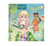 Depesche 13831 TOPModel - Libro de Pegatinas Dress Me Up Safari, con 24 páginas de Motivos de Modelos Animales para Personalizar, Incluye 11 Hojas de Pegatinas