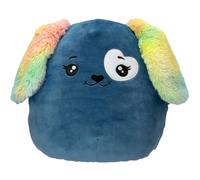 Depesche 13856 Ylvi Swoppies - Peluche de Perro en Azul Oscuro, con Efecto fosforescente y Orejas de Colores, Peluche de 20 cm de Altura Aprox.
