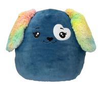 Depesche 13859 Ylvi Swoppies Perro en Azul Oscuro, con Efecto fosforescente y Orejas de Colores, Peluche de Aprox. 30 cm de Altura, Multicolor, One Size