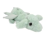 Depesche 13865 Snukis - Peluche dragón en Color Verde, con Pelaje Suave y Ojos Plateados Brillantes, Peluche de Aprox. 20 cm