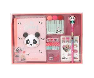 Depesche 13904 TOPModel Create Your Diary: set de diario con cuaderno en rosa y una cabeza de panda en 3D, incluye cinta washi, pegatinas, lápiz y mucho más.