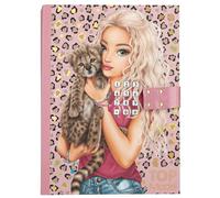 Depesche 13941 TOPModel Leoheart: Diario con código Secreto y Sonido en Rosa, con Motivo de Modelo, Estampado de Leopardo y Dorado, Incluye 80 páginas finamente rayadas y Coloridas Ilustraciones.