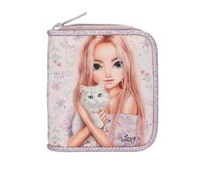 Depesche 13961 TOPModel Blooming Kitty - Cartera con Cierre a presión (púrpura, diseño de Gato y Flor)