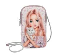 Depesche 13963 TOPModel Blooming Kitty - Funda para móvil en Color Lila, con Motivo de Modelo, Estampado Floral y Gato, Funda con Correa para Colgar el Smartphone