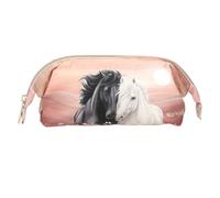Depesche 13971 Miss Melody Blossom Pony - Estuche con asa, en Beige y Rosa, con Motivo de Caballos y Estampado de Caballos, Estuche con Compartimento Exterior con Cremallera