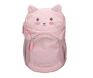 Depesche 13992 Princess Mimi: mochila ergonómica en rosa, con cara de gato, orejas de gato aplicadas y estampado de lunares, bolsa con correas ajustables