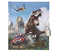 Depesche 13997 Dino World: diario con cerradura y llave, libro en color lila, con motivo de modelo, estampado de gatos y 192 páginas rayadas