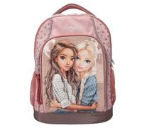 Depesche 14009 TOPModel Dots - Mochila escolar en color rosa, con diseño de lunares y purpurina, mochila escolar con correas ajustables