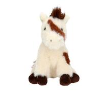 Depesche 14045 Miss Melody: Peluche de Caballo en Color Crema con Manchas Marrones, Pelaje Suave y Ojos Negros, Peluche de Aprox. 20 cm