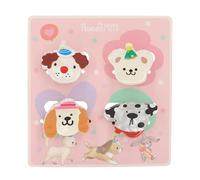 Depesche 14066 Princess Mimi: Pinzas para el Pelo con Estampado, con Motivos de Cabezas de Perro, Set de Accesorios con 4 Pinzas con Aspecto de nácar