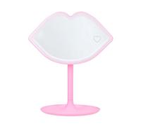 Depesche 14116 TOPModel Candy Glam - Espejo de Mesa con LED, Espejo con Forma de Labios y Borde Luminoso LED, Espejo de Maquillaje con iluminación en Color Rosa