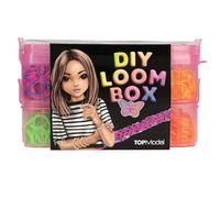 Depesche 14124 TOPModel - Set de Cintas para Tejer DIY, Cintas elásticas en 6 Colores neón y 5 Variantes a Rayas, Incluye 20 Ganchos, Marco para Tejer, 2 Agujas de plástico y 3 Colgantes
