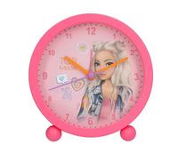Depesche 14147 TOPModel - Despertador rosa para niños, con motivo de modelo, reloj silencioso con función de luz