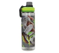 Depesche 14187 Action World Fútbol - Botella Transparente Tritan XL en Verde y Gris, con Motivo de fútbol, tapón y asa, Capacidad Aprox. 700 ml