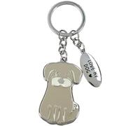 Depesche 14195.10 Llavero favorito en plata, de metal, amuleto de la suerte esmaltado con perro, anilla para llaves y mensaje cariñoso, para regalar