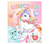 Depesche 14209 Ylvi Create Your Unicorn: Libro para Colorear con 13 páginas con Motivos de Unicornios preimpresos para Colorear, Incluye Plantillas para Colorear y 2 páginas de Pegatinas
