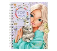 Depesche TOPModel 14292 - Diario con candado de corazón y pulsera con llave, libro en color lila, con diseño de modelo, diseño de corazón y páginas rayadas