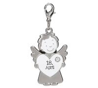 Depesche 14340.109 Colgante de ángel de la guarda de 365 días - 18 de abril, de metal, amuleto de la suerte con ángel, corazón y llavero, para regalar a familiares y amigos