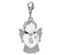 Depesche 14340.192 Colgante de ángel de la guarda 365 días - 10 de julio, de metal, amuleto de la suerte con ángel, corazón y llavero, para regalar a familiares y amigos