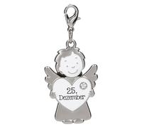 Depesche 14340.360 Colgante de ángel de la guarda de 365 días - 25 de diciembre, de metal, amuleto de la suerte con ángel, corazón y llavero, para regalar a familiares y amigos