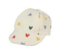 Depesche 2531 - Gorro para muñecas ''Heart Confetti'' en Beige con Corazones de Colores, para muñecas y Peluches Talla 35-45 cm