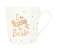 Depesche 5909-055 - Taza con asa, taza de porcelana, 300 ml, con texto Du bist der Beste
