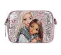 Depesche Bolso bandolera TOPModel My BFF 13279 en rosa y gris, con diseño de modelo y purpurina, bolso con correa ajustable