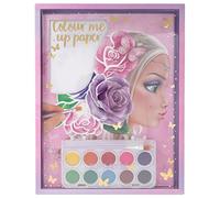 Depesche- TOPModel Pintar Colour me up Paper, Papel 10 Motivos para Colorear, Incluye Pincel y Acuarelas, Multicolor, Mittel (10029744)