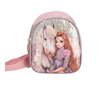 Depesche 13296 TOPModel Viva Violet - Bolso Cruzado pequeño en Color Violeta, con Motivo de Modelo, Caballo y Purpurina, Bandolera con Correa Ajustable para el Hombro