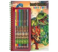 Depesche 11385 Dino World Colouring Book with Small Pencils Set of 8 Colouring P