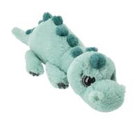 Depesche Dino World - Peluche de Dinosaurio Tumbado, Color Verde Claro | Dino de peluche con pelo suave, ojos plateados con purpurina y bonitas jorobas, aprox. Peluche de 50 cm, 14349